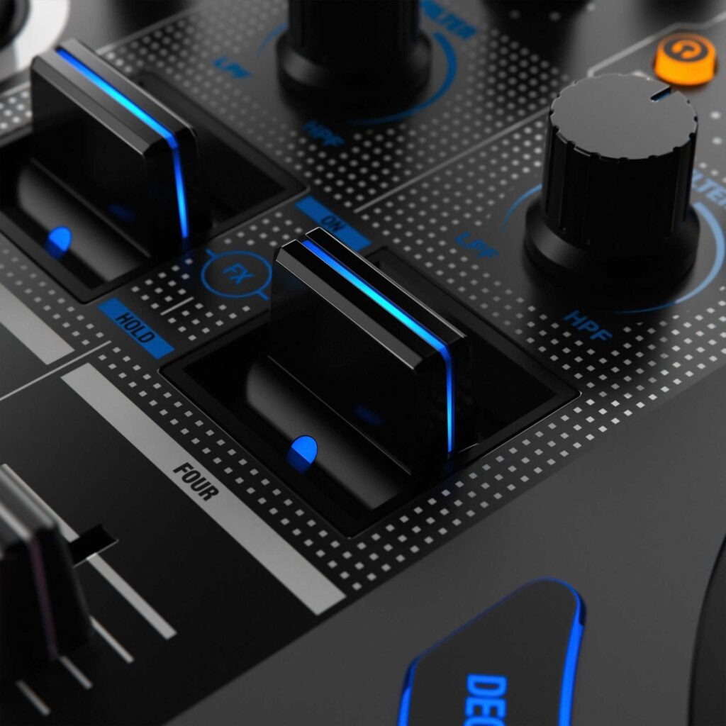 Mixon8 PRO controlador Dj Hibrido Reloop 4Ch, Serato - Audio Luces